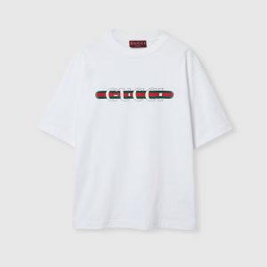 T-shirt en jersey de coton avec imprimé (Blanc)