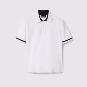 Polo en maille de coton avec intarsia