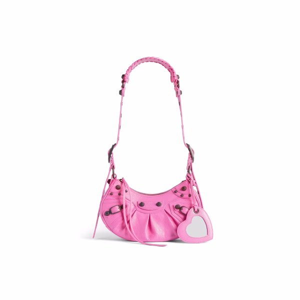 Sac Porté Épaule Le Cagole Xs pour Femme en Rose Brillant