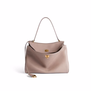 Sac À Main Rodeo Moyen Cuir De Veau Grainé pour Femme en Sésame